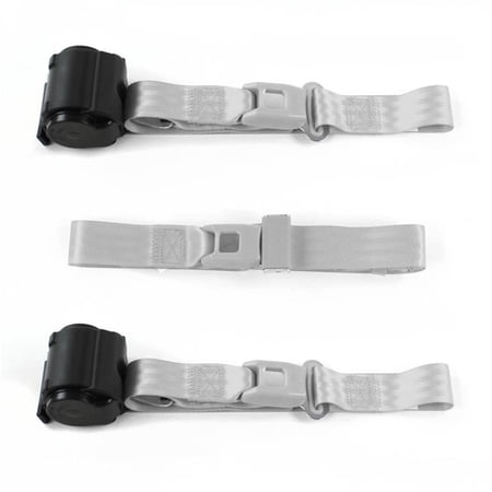 SafeTBoy Standard 2 Point Gray & Grey Retractable Bench Seat Belt Kit for Early Cars 1900-1927 - 3 Belts
