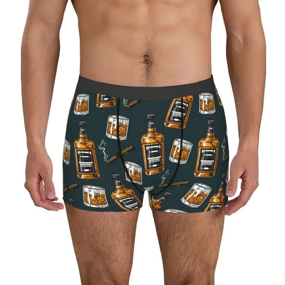 Uemuo Cigar Pattern Men's Boxer Briefs,Trunk Anti-Chafing,Comfortable, Durable, and Stylish Underwear-