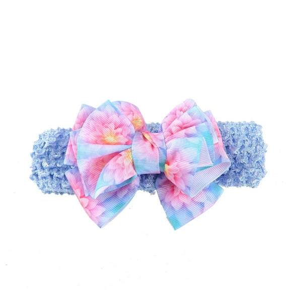 Zanarzt Baby Girl Bows Headbands Toddler Baby Girls Flower Headband Floral Prints Bowknot Hair Band for Baby White,One Size