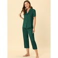 thumbnail image 2 of DARING DIVA Women's Satin Button Down Pajamas Sets M Bright Green, 2 of 6