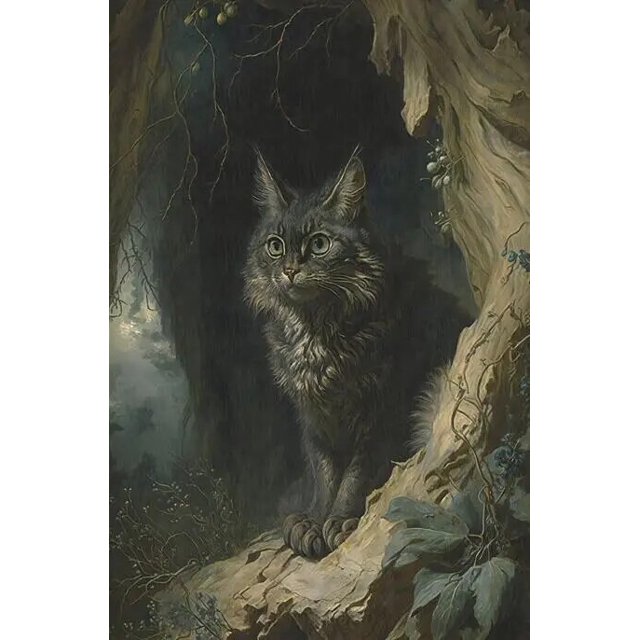 Dark Academia Art Crow Cuervo's Call póster impresiones para sala de estar, decoración del hogar, bruja gótica, Gato Negro, pintura en lienzo, arte de pared