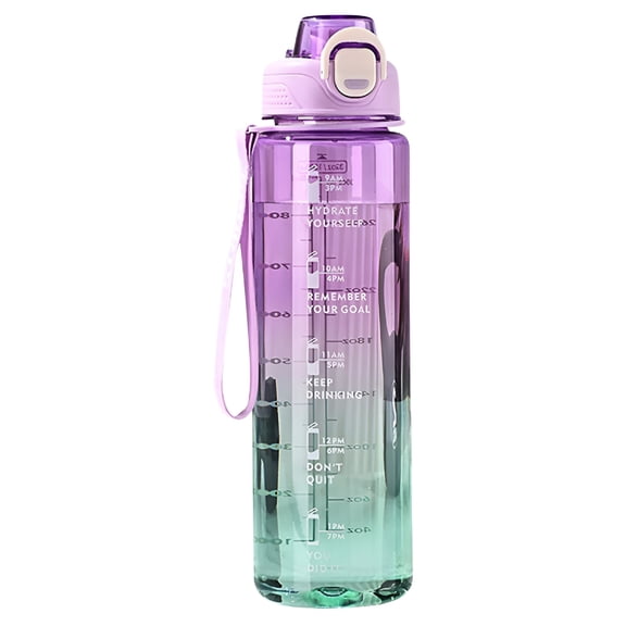 ACDANC 2026 New 1000Ml Clear Water Bottle with Straw, Bpa-Free Sports Bottle, Dishwasher Safe, Leak-Proof, Motivational Water Bottle with Markings for School, Sports