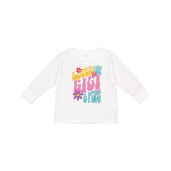 Inktastic Gigi and Pops Love Me Granddaughter Girls Long Sleeve Toddler T-Shirt