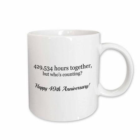 

3dRose Happy 49th Anniversary - 429534 hours together Ceramic Mug 15-ounce