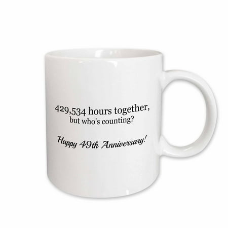 

3dRose Happy 49th Anniversary - 429534 hours together Ceramic Mug 15-ounce