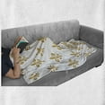 thumbnail image 6 of Fleur De Lis Soft Flannel Fleece Throw Blanket, Vintage European Lily Aristocratic Dignified Majesty Print, Cozy Plush for Indoor and Outdoor Use, 50" x 60", Yellow White, by Ambesonne, 6 of 6