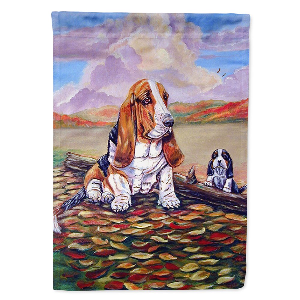 Basset Hound Little one watching Garden Flag