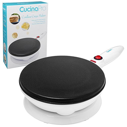 CucinaPro Cordless Crepe Maker with Recipe Guide 1447, 100 NonStick Surface