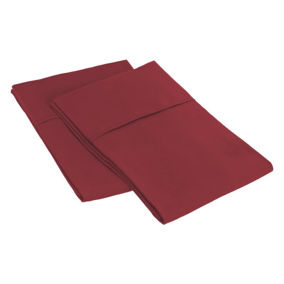 100% Brushed Microfiber Wrinkle Resistant Solid Pillowcase Set Burgundy / King