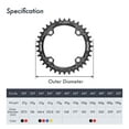 thumbnail image 3 of DJC Round Bike Chainring 104BCD 30T 32T-38T 40T 42T 44T 46T 48T 50T 52T Tooth for MTB Mountain Bike Chain Ring Chainwheel, 3 of 9