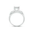thumbnail image 3 of Sterling Silver Round Diamond Square Bridal Wedding Engagement Ring 1/8 Cttw, 3 of 4