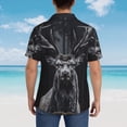 thumbnail image 4 of Sikiie Majestic Forest Stag Print Men's Hawaiian Shirt, Summer Beach Button Pocket Short Sleeve T-Shirt,Small, 4 of 7