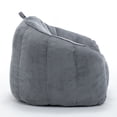 thumbnail image 3 of Corduroy Bean Bag Chair, Oversized Lounge Chair with Handle, Soft Upholstered Round Accent Chair for Living Room Bedroom Kids Room (Gray), 3 of 11