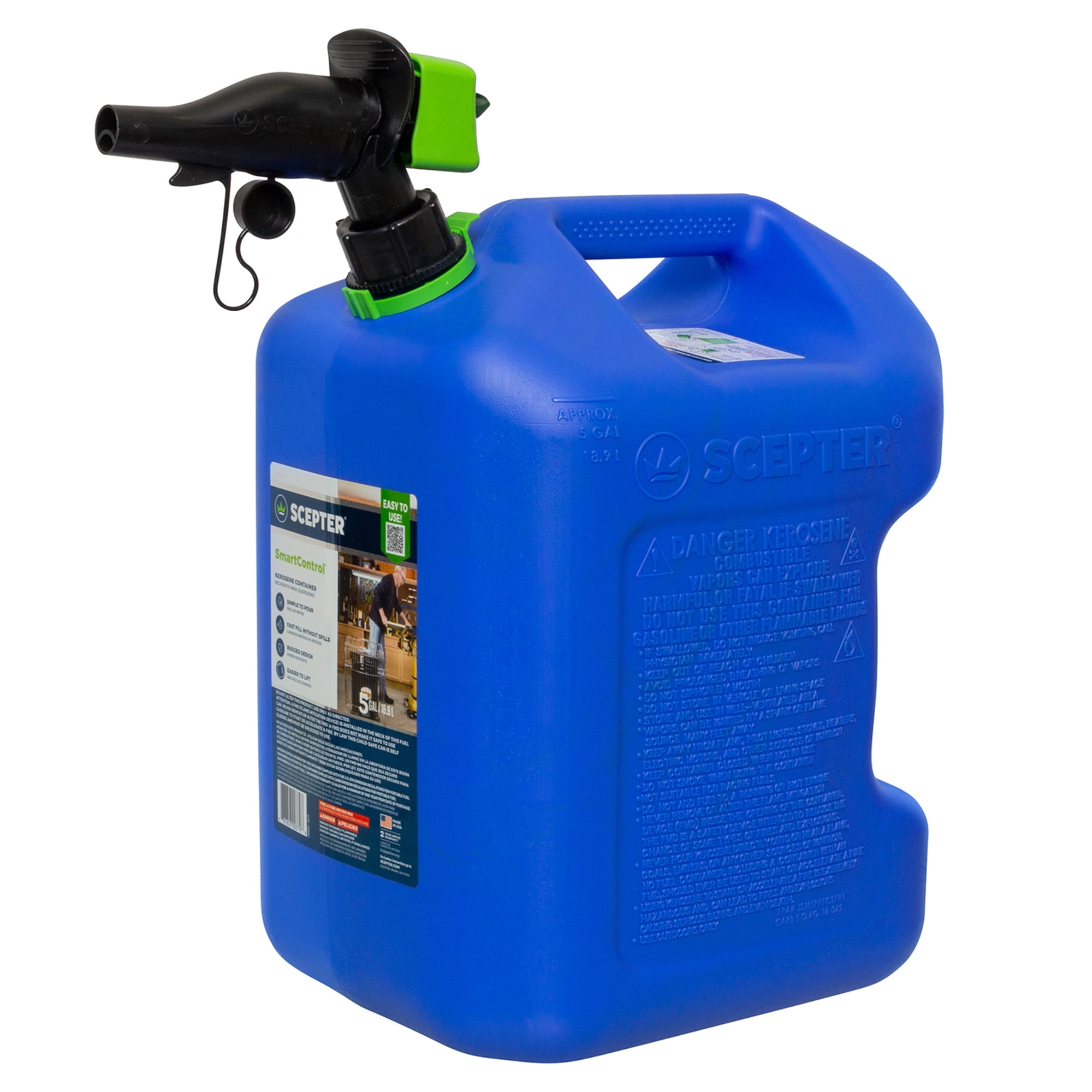 Scepter SmartControl Dual Handle Kerosene Can Container Jug, 5 Gallon, Blue  | Walmart Canada