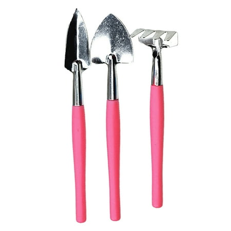 COOLL 3Pcs Gardening Set Sturdy Wide Usage Stainless Steel Mini Gardening Hand Tools for Children