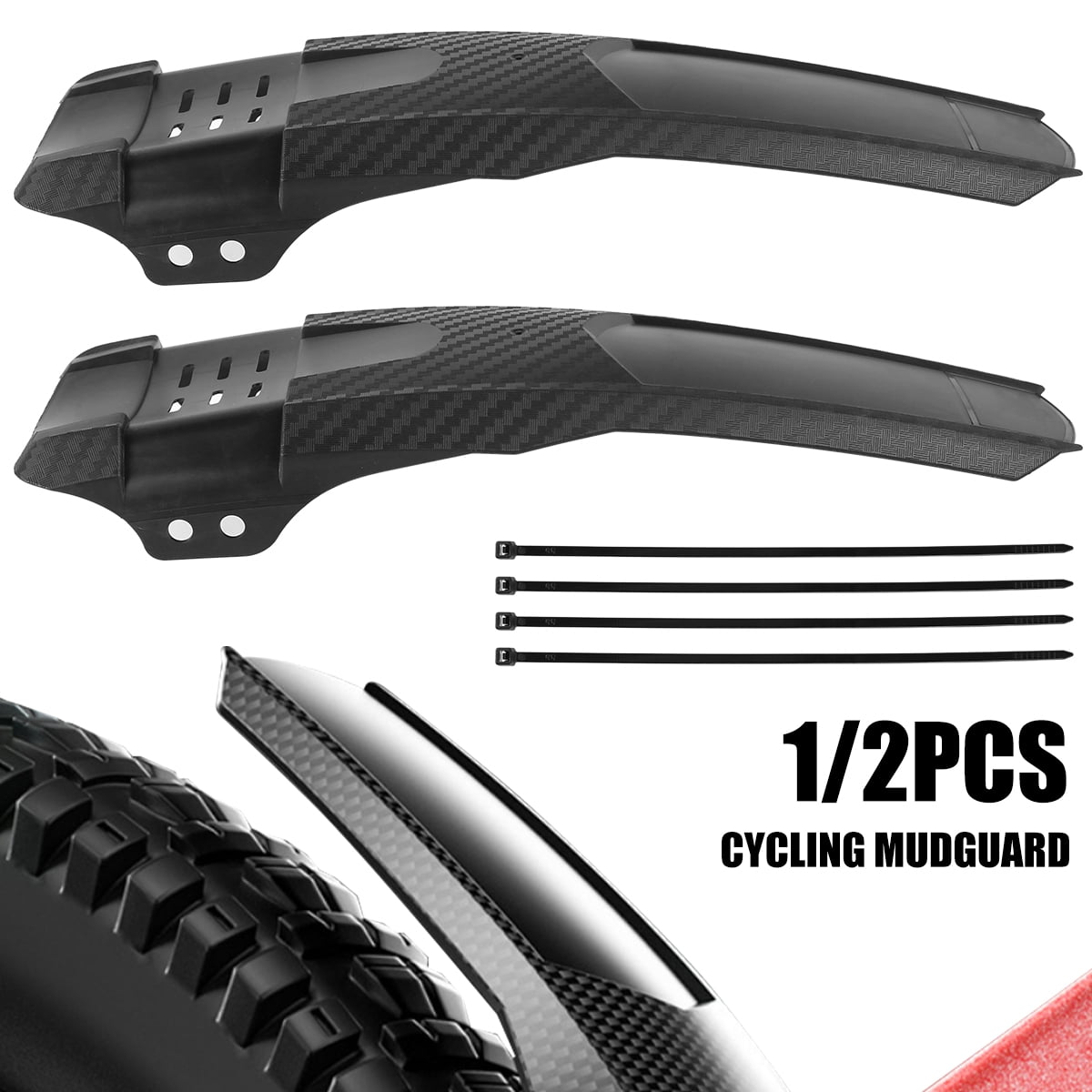 MTFun Mountain Bike Fender Bike Mudguard Guard MTB Mud Fender Kit Splash Guard Front & Rear