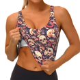 thumbnail image 3 of Daiia Skull rock record artist Printed Women's Sports Bra, Breathable Activewear Bra with U-Back Design and Removable Pads, Comfortable and Supportive for Yoga, Workout-X-Large, 3 of 8