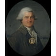 thumbnail image 2 of Antoine Vestier 12x14 Black Ornate Wood Framed Double Matted Museum Art Print Titled: Portrait of a Man Carrying a Medallion in the Effigy of His Wife (1792), 2 of 5