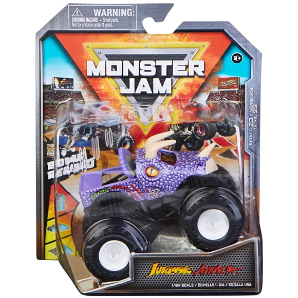 Camión fundido a presión Spin Master 1:64 de Monster Jam 2022 con accesorio adicional: Jurassic Attack, favoritos de la arena