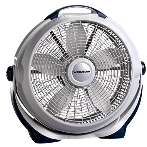 commercial oscillating floor fan 20 inches, white and blue high