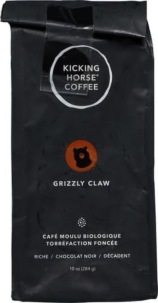 Pack of 6, Kicking Horse Grizzly Claw Dark Roast Bean Coffee, 10 oz