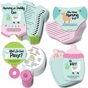 Big Dot of Happiness Whole Llama Fun - 4 Llama Fiesta Baby Shower Games - 10 Cards Each - Gamerific Bundle