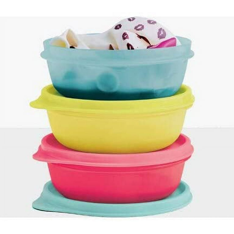 Tupperware Set Of 3 Wonders Snack Cups Bowls Cereal Storage Container  Purple New