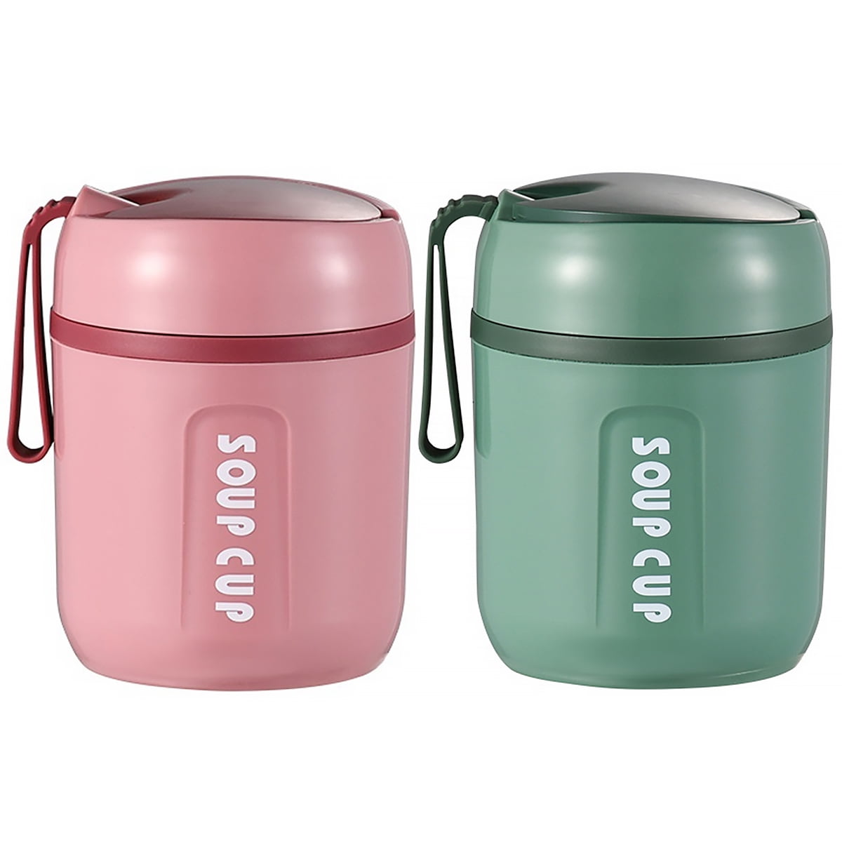 Oavqhlg3b Plastic Insulated Soup Cup,Thermal Insulated Food Jar with Handle, Leak Proof Soup Cup for Kids and Adult Suited for School Office Picnic