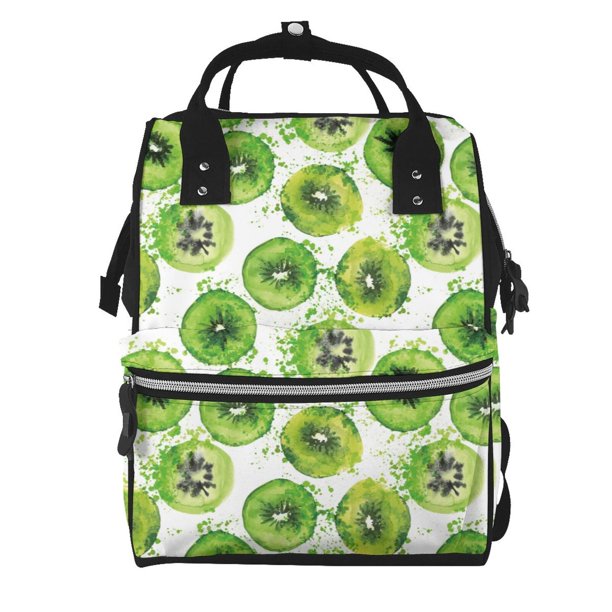 Disketp Green Kiwi Mochila de Pañales de Gran Capacidad con Múltiples Bolsillos, Mochila de Viaje Multifuncional para Bebé, Unisex, Moderna y Resistente