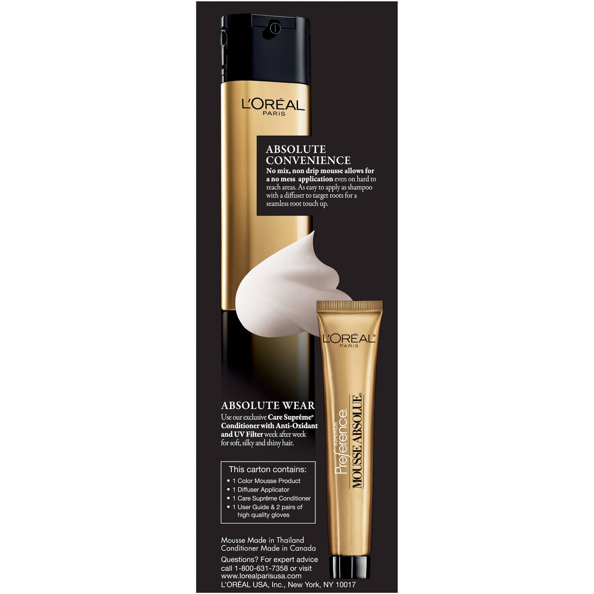 L'Oreal Paris Superior Preference Mousse Absolue Hair Color, 830 Medium Golden Blonde, 3.2 oz