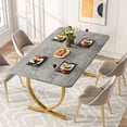 thumbnail image 4 of Tribesigns 63" Rectangle Dining Table, Gray/Gold, 4 of 7