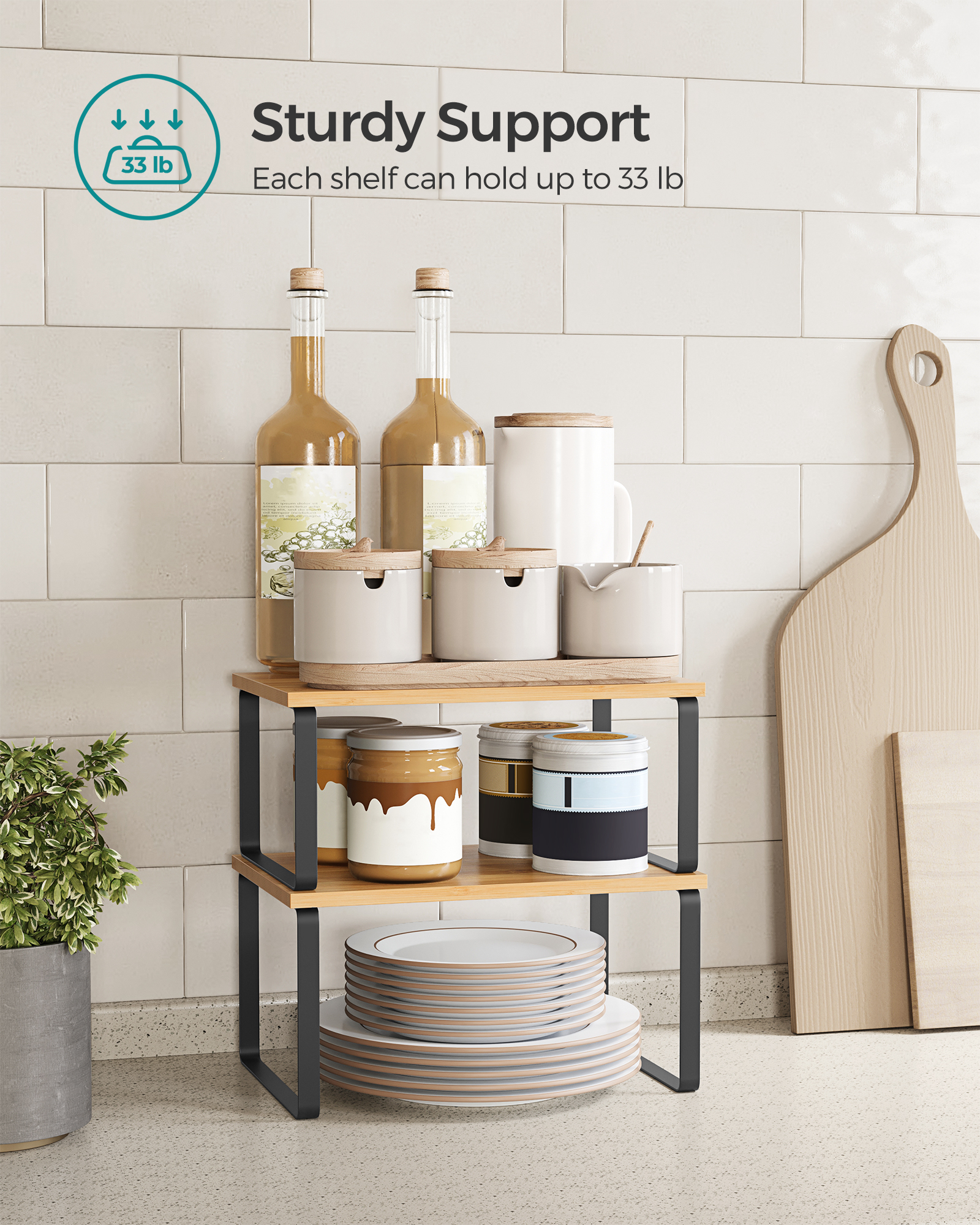Songmics 2-Pack Cabinet Shelf Organizer photo 4