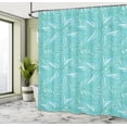 thumbnail image 4 of Ambesonne Blue Shower Curtain, Doodle Style Ocean Waves Leafy, 69"Wx75"L, Turquoise and Aqua, 4 of 4