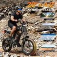 thumbnail image 5 of GugoIs 2000W Peak Electric Bike for Adults, 20" * 4.0 Fat Tire Electric Dirt Bike, 48V 20Ah Removable Battery Mountain Ebike, Full Suspension with Phone Holder & Bag, off-road, UL2849, 5 of 8