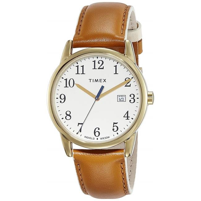 Mens Easy Reader Brown Leather Watch 