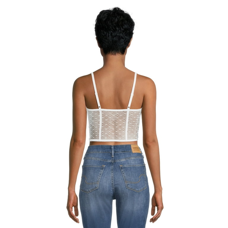 No Boundaries Juniors Lace & Dot Mesh Bustier - Walmart.com No Boundaries Juniors Lace & Dot Mesh Bustier - Walmart.com