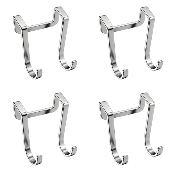 4 Packs Over The Door Hooks,Heavy Duty Door Hanger Hook,No Drill Wall Hooks for Hanging Coat,Towel,Bag in Bathroom,Closet Fits Most Doors Up to 1in Thickness