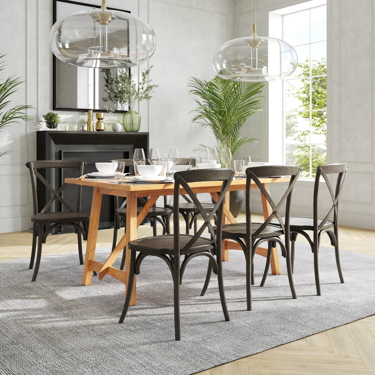 Flash Furniture Hercules Series Stackable Cross Back Wood Chairs