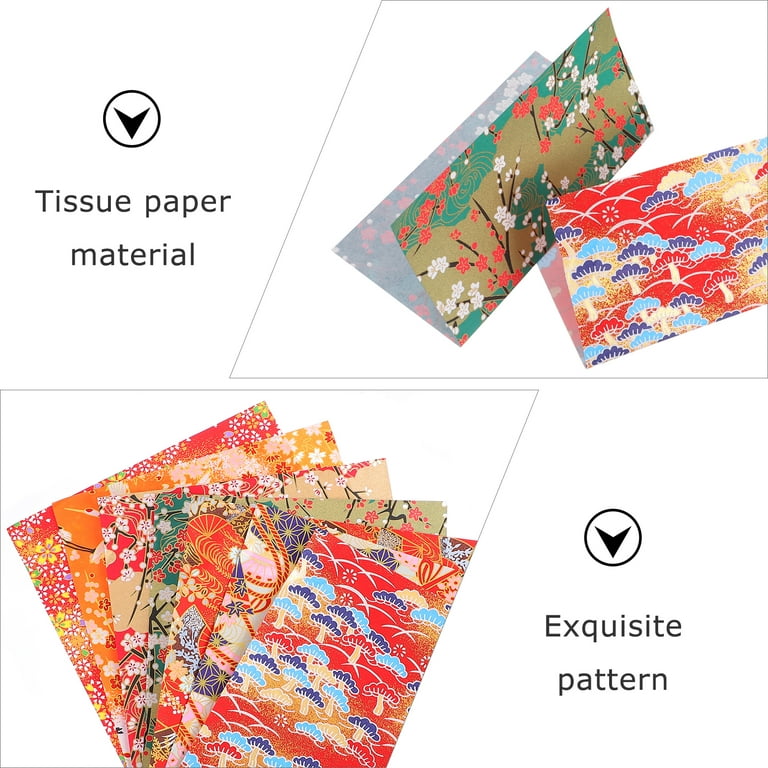 4 Sets Sqaure Japanese Origami Paper Yuzen Paper for DIY Crafts Scrapbook  (10.5cm) 