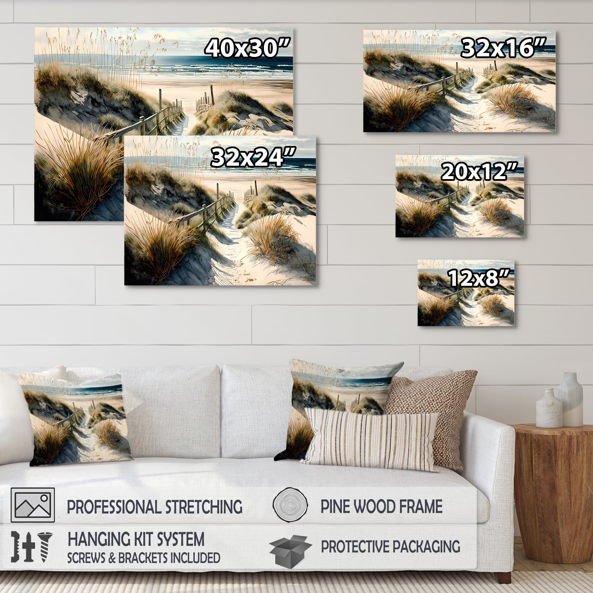 Designart Walkway To The Beach IV Canvas Wall Art