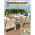thumbnail image 4 of Outdoor Tablecloth with Umbrella Hole and Zipper, Sage Green Floral Rectangle Table Cloth 60x84 Inch Waterproof Tablecloth, Spring Flowers Leaves Farmhouse Picnic Table Cover for Patio Camping, 4 of 7