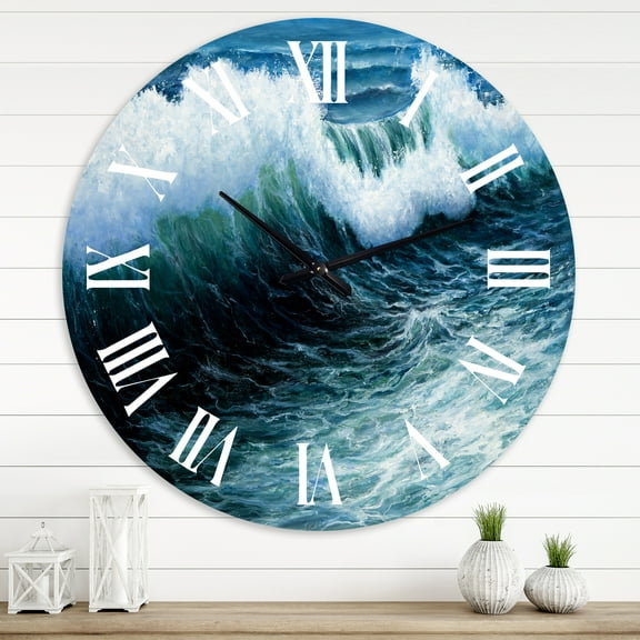 Designart 1 in Quartz Coastal Wall Clock