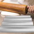 thumbnail image 5 of FRCOLOR 2 Pack Perforated French Bread Pan, 15\ X 13\" Perforated 4 Loaves French Bread Pan, Nonstick French Bread Baking Tray, 4 Slots Long French Bread Pan For Bread Baking (Silver)", 5 of 10