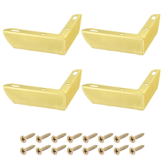 Furniture Legs, 4 Pack 109x33mm - Carbon Steel L-shaped Furniture Feet for Sofa Bedside Table TV Cabinet (Gold)