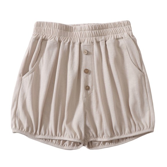 CAIVO Child Girls Boys Elastic Waist Puff Shorts Summer Toddler Kids Soft Breathable Casual Ruffle Loose Fit Knicker Undershorts Pant Versatile Bottoms