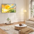 thumbnail image 2 of TAVR Furniture 32 to 60 inch Mobile TV Cart Stand, Tall Floor Rolling TV Stand with Swivel Mount, Height Adjustable White, 2 of 10