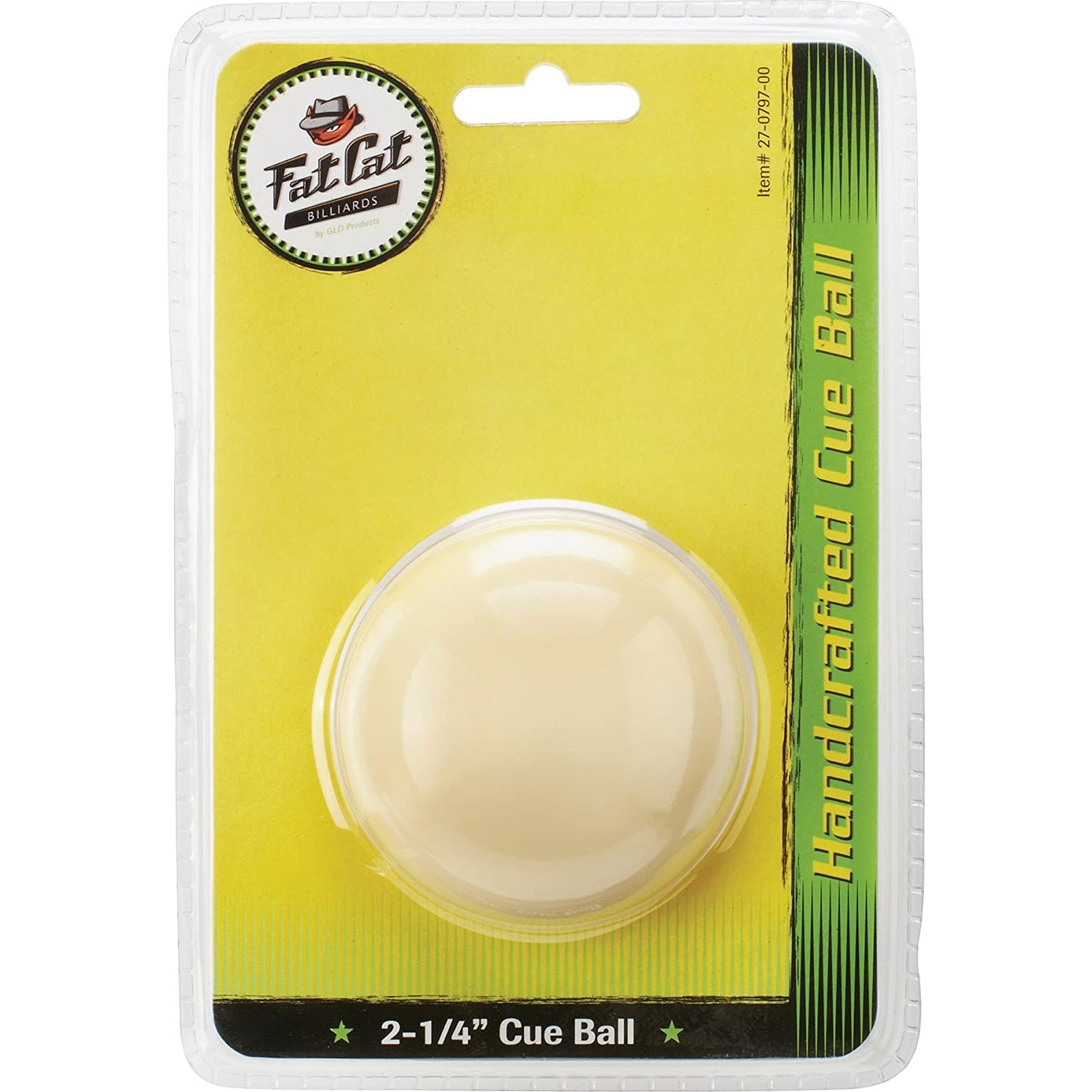 Fat Cat 21/4" Regulation Size Billiard/Pool Ball Replacement Cue Ball