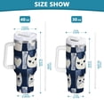 thumbnail image 6 of Yayeee 40oz Stainless Steel Tumbler with Straw and Handle Double-Wall Insulated Travel Water Bottle, Blue Cats and Hearts, 6 of 8