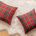 thumbnail image 4 of Plaid Christmas Throw Pillow Covers 12x20 Inch Red and Green Decorative Pillow Covers Set of 2 Accent Pillow Cases for Holiday Home Decor Cushion Covers Woven Fabric with Gold Thread, 4 of 6