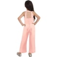 thumbnail image 2 of YIZYIF Big Girls Sleeveless Long Romper Cutout Back Shiny Waistline Jumpsuit for Birthday Party Ball Proms Pink 14, 2 of 7